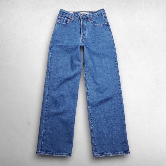 Levi's Denim - Levi's Premium Ribcage Straight Ankle Jeans Women 26 Blue High Rise Button Fly